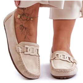 Moderiktiga mocka Loafers för kvinnor Beige Rabell
