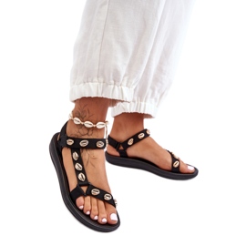 Damsportsandaler Dekorerade guldskal Svart Conner