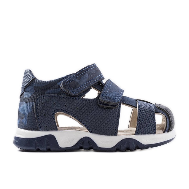 Marinblå sandaler med innersula i läder från Millard