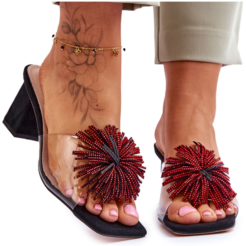 Kvinnors transparenta höga klackar s.barski KV-AP658-1 SVART