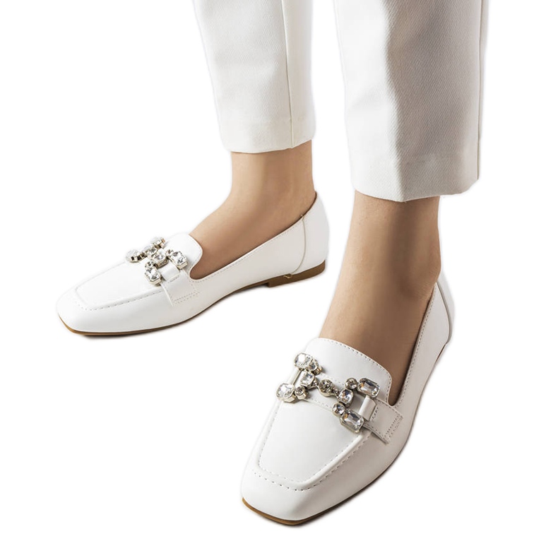 Marechal vita loafers med strass