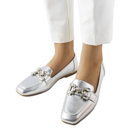 Marechal silver loafers med cubic zirconia silver-