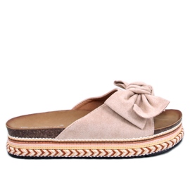 Hög sula rosettsandaler från Delair Beige