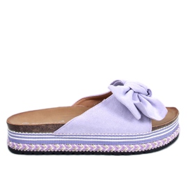 Hög sula rosettsandaler från Delair Purple purpur