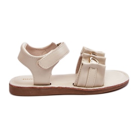 Barnsandaler med kardborrehjärtan Beige Havanna