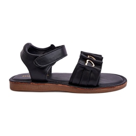 Barnsandaler med kardborrehjärtan Svart Havanna