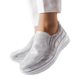 Silver snedställda kilskor silver-