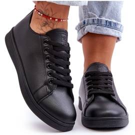 PE1 Klassiska sneakers i läder, svart, obegränsat