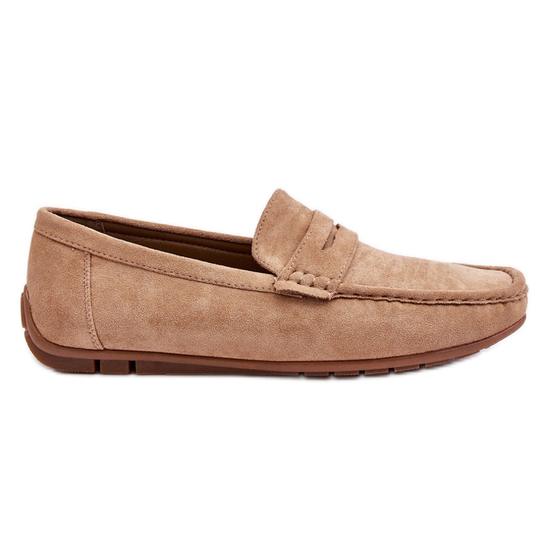 Wesley Beige Loafers i mocka för män