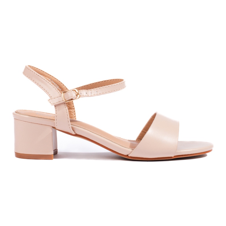 Krämsandaler för kvinnor på Shelovet-stolpen beige