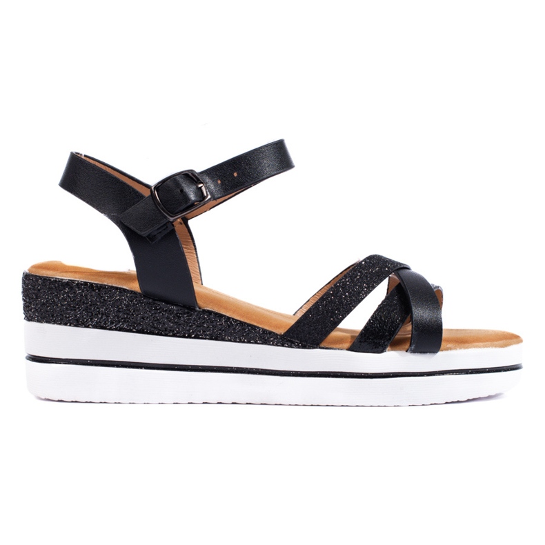 Svarta Shelovet-sandaler för kvinnor