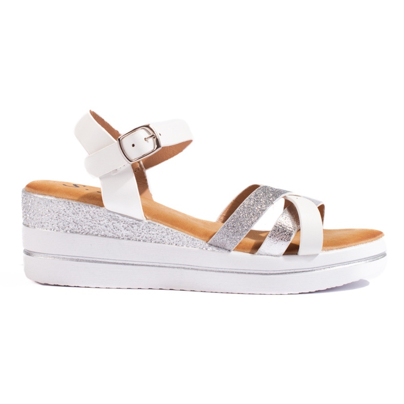 Vita Shelovet kilsandaler för kvinnor