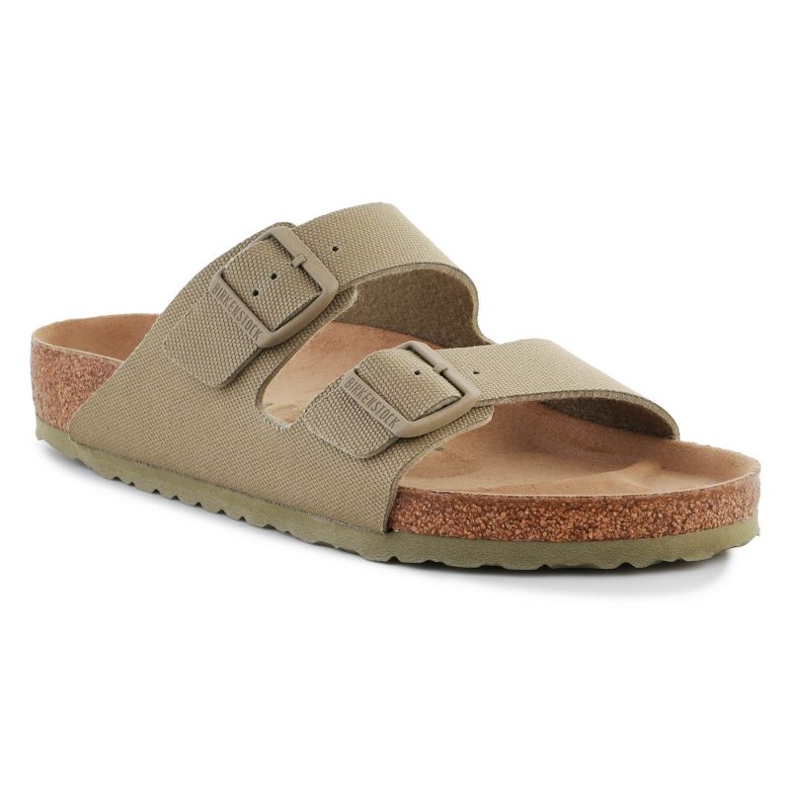 Birkenstock Rivet Logo Vegan Canvas Faded Slides 1023958 grön