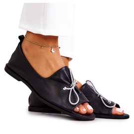 Läder Ballerinas dam Nicole 2660/001 Svart