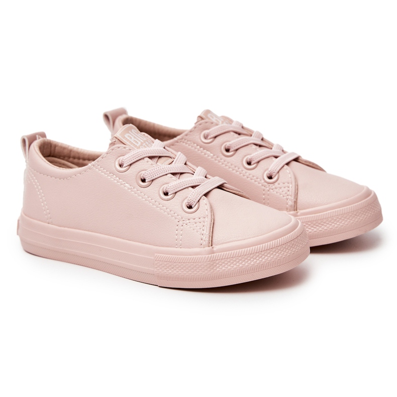 Barns eko-läder sneakers Big Star JJ374022 naken rosa