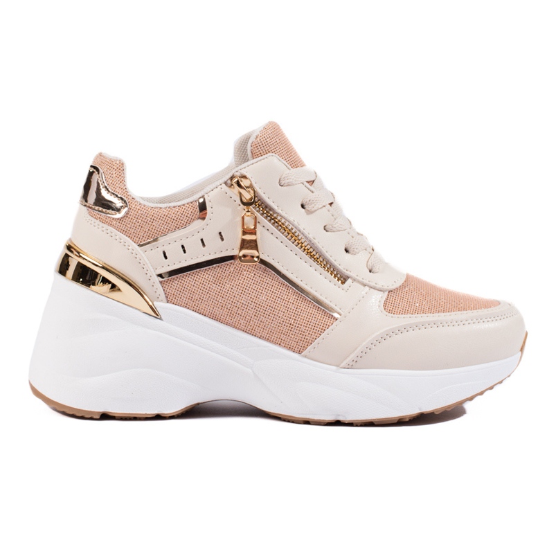 Beige sneakers med tjock sula från Shelovet