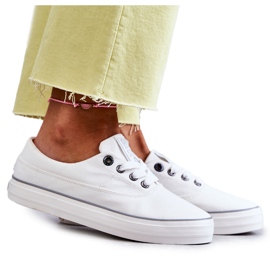 Sneakers i tyg för kvinnor Big Star KK274017 Vit