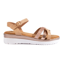 Shelovet beige kilasandaler brun