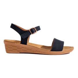 Plattsandaler för kvinnor svarta Shelovet