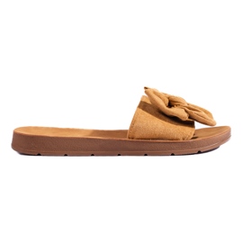 Bruna damsandaler med Shelovet-rosett