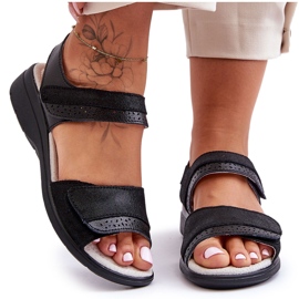 Klassiska kardborresandaler S.Barski 97575 Svart