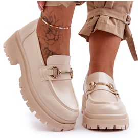 PS1 Klassiska plattform Loafers för kvinnor Beige Miracle