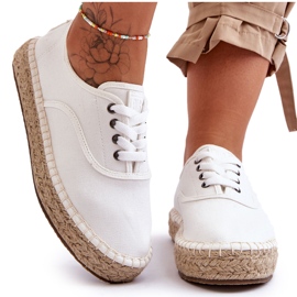 Espadrilles Big Star LL274833 Sneakers med snörning Vita