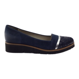 Edeo Women's Leather Navy Blue Pumps 2325 blå