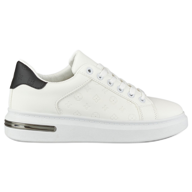 Sportskor med dekorativ baksida vit