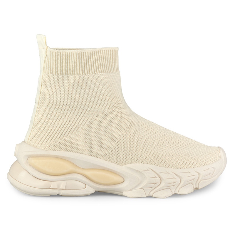 Högbeige slip-on damskor