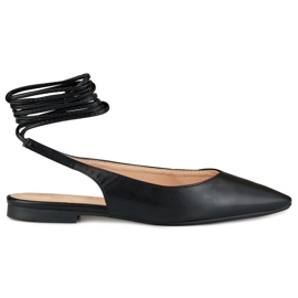 Svart bundna ballerinor