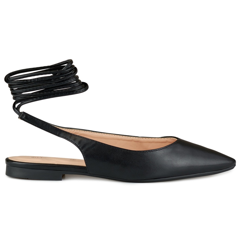 Svart bundna ballerinor