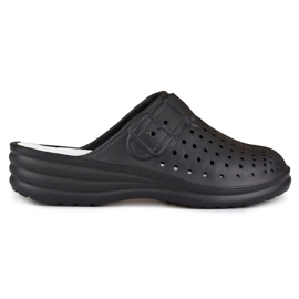 Bekväma damflipflops med täckta fingrar svarta