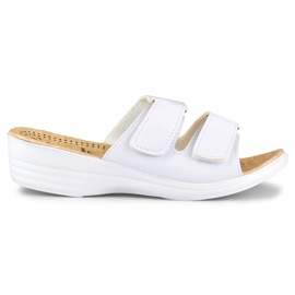 Bekväma damtofflor med kardborre vit