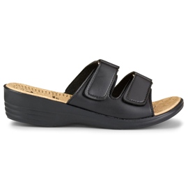 Bekväma damtofflor med kardborre svart