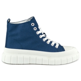 Marinblå sneakers för kvinnor ovanför ankeln