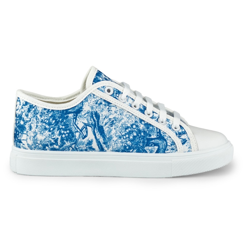 Vita och blåa sneakers för kvinnor