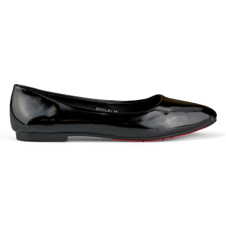 Svartlackade ballerinor för kvinnor