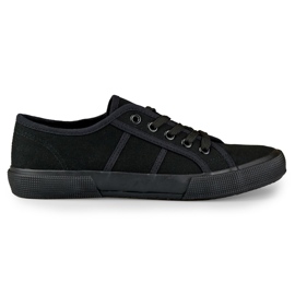 Svarta låga sneakers med svart sula