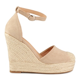 Ljusa beige espadrillor för kvinnor