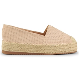 Beige espadriller för kvinnor på plattformen