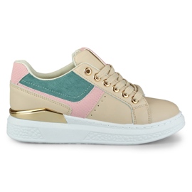 Damsneakers på Eliza-plattformen beige
