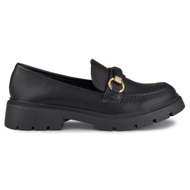 Svarta mockasiner med minimalistisk dekoration