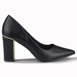 Eleganta pumps med en dekorativ klack svart