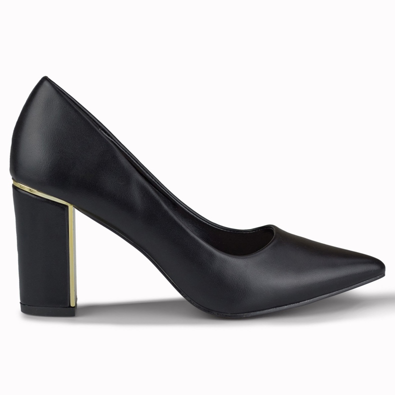 Eleganta pumps med en dekorativ klack svart