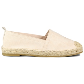 Klassiska beige espadrillor för kvinnor