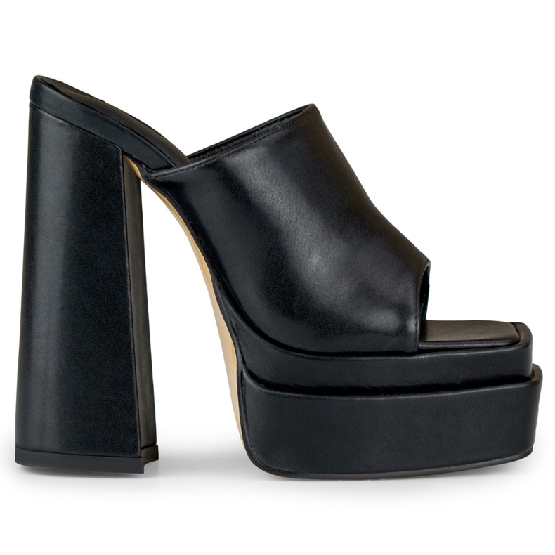 Evelyn högklackade svarta rutschkanor