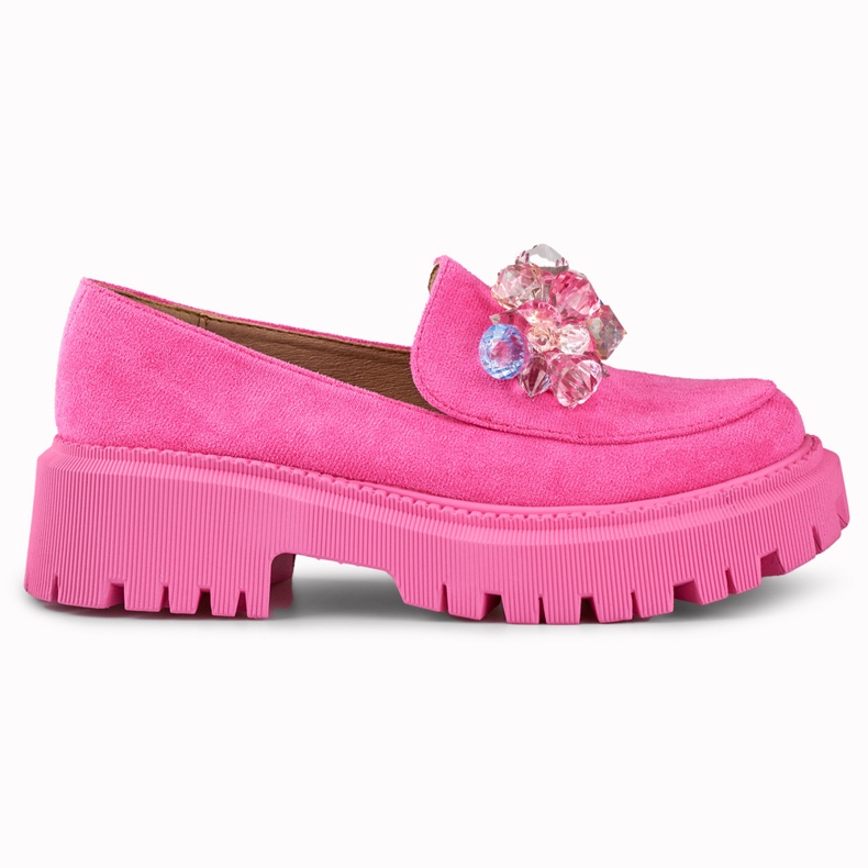 Rosa loafers med pärlor