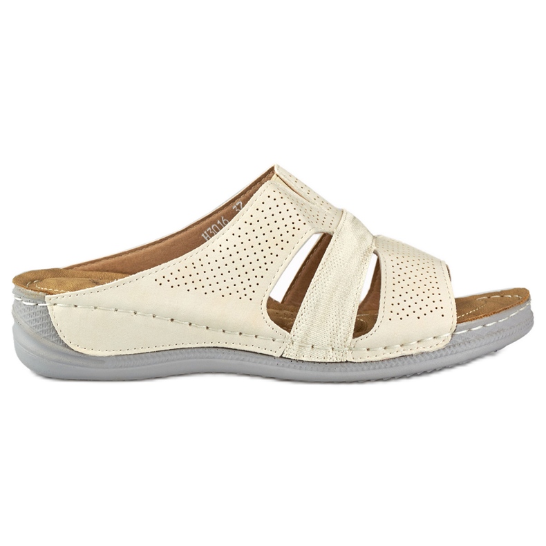 Beige komforttofflor för kvinnor