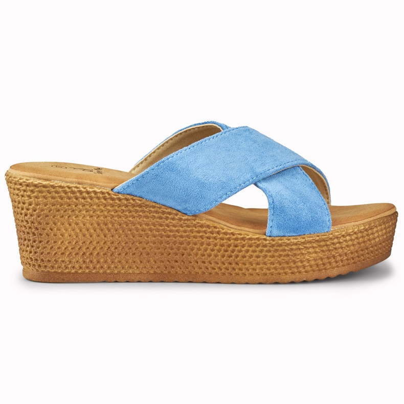 Damtofflor med jeans blå